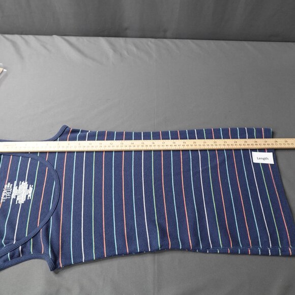 Womens Tunic Tank Top Dress XS Blue Ribbed Basic Everyday Day Retro Preppy - Picture 7 of 9